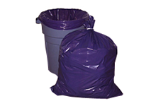 Purple, Coreless Trash Bags & Can Liners, 13 Gallon, 24 x 33, 1.1 Mil  LLDP, 450/Carton